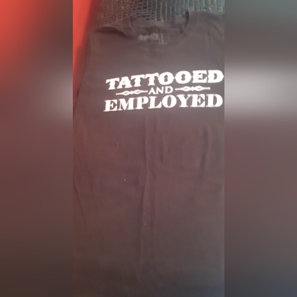 5/$25.00 Baddie Boss Babe Tee with White Print Tattoed And Employed Medium